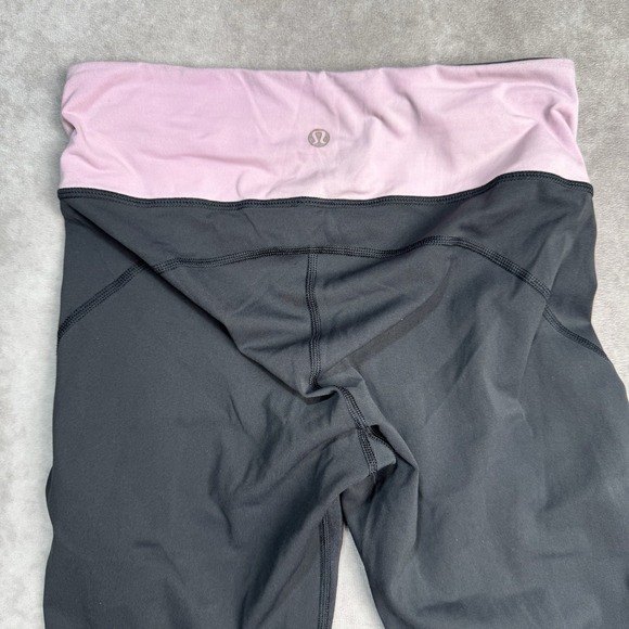Lululemon Leggings Size 4 21" Inseam Yoga Workout Pink Black ** - Picture 2 of 13
